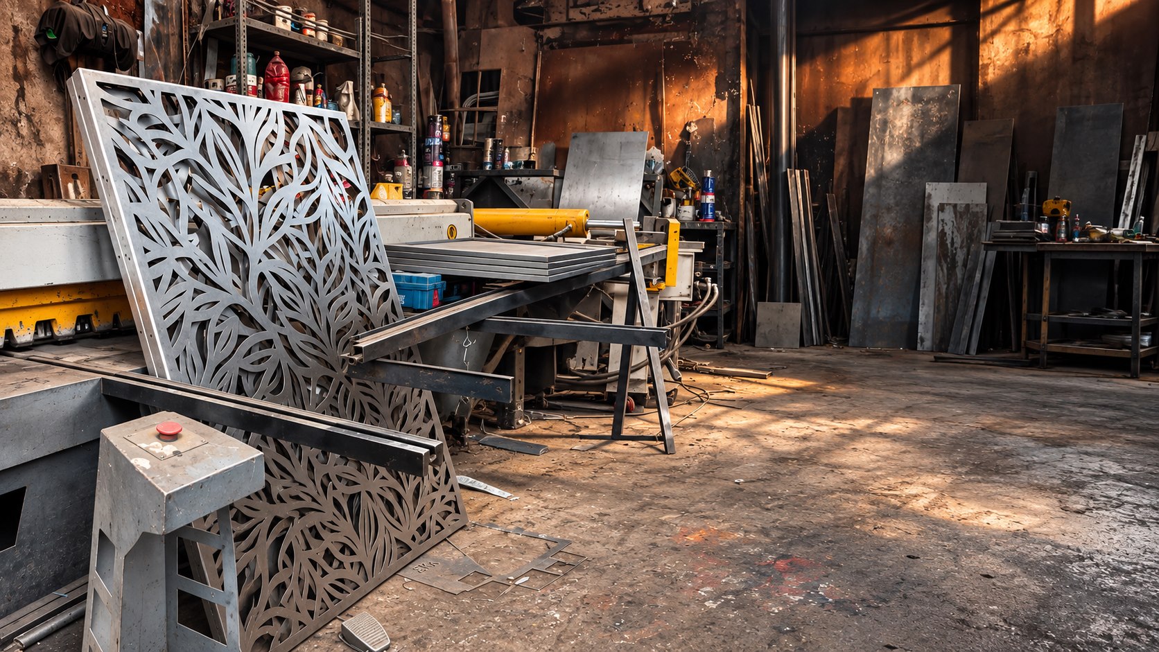 Panel ornamental de acero fabricado en el taller de Iron Steel Lab en Huancayo